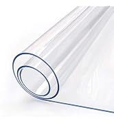 24 x 48 Inch Clear Plastic Dining Room Table Protector Tablecloth Desk Pad Mat Wooden Furniture C...
