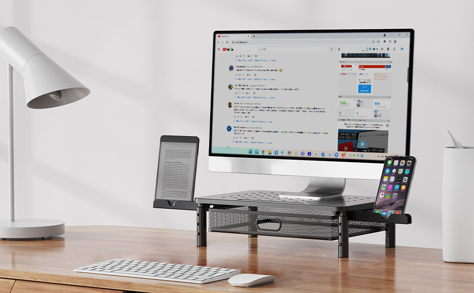 height adjustable metal monitor riser