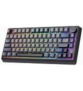 wegear 75% Compact Mechanical Keyboard with Knob for PC/Mac/Laptop-Black | Hot-Swappable Linear S...