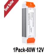 LEDMO Dimmable LED Driver 12V DC 60W Quiet Operation Universal Regulated 12v Transformer Input/Ou...