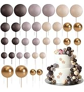 ASTARON 32 Pcs Ball Cake Topper Decorations Mini Balloons Cake Topper Sticks Foam Balls Cake Pick...