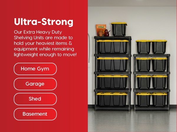 IRIS USA plastic shelf shelves storage organizations totes bins with lids boxes garage latches stack