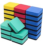 Dry Erase Erasers, IHPUKIDI 24 Pack Magnetic Whiteboard Dry Eraser Chalkboard Cleansers for Class...
