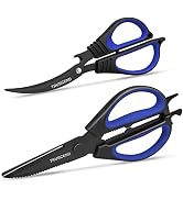 TRUSCEND Multi-Purpose Fishing Scissors, Heavy Duty Kitchen Shears for Cutting, 2 Pack Of Hardene...