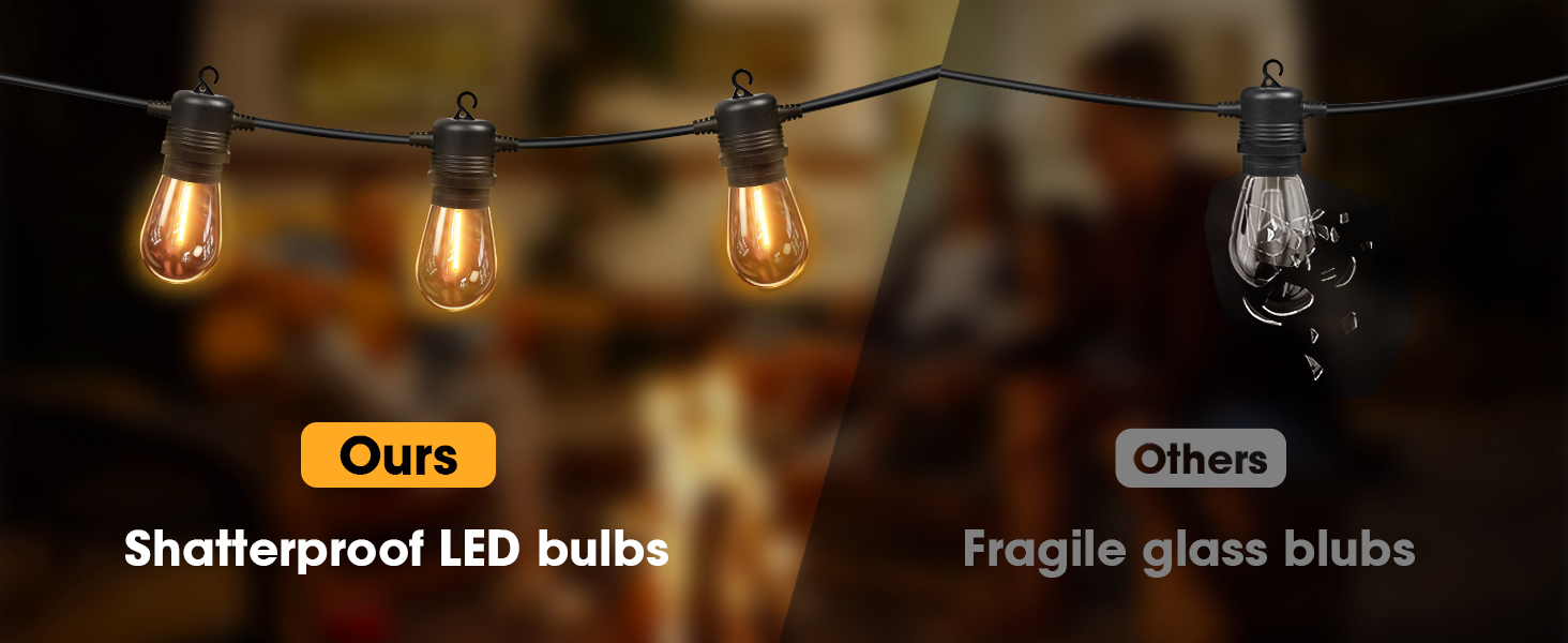 shatterproof outdoor string lights