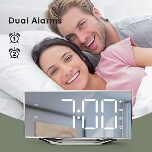 dual alarm clock for bedroom