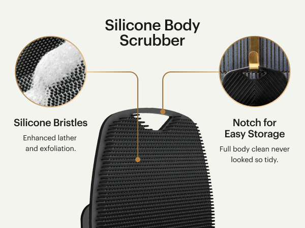 manscaped silicone body scalp buffer shower head dome scrubber bodywash loofah shampoo