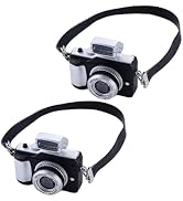 2Pcs 1:4 Scale Mini Camera Prop Ornament Vintage Camera Model, Miniature Digital Camera Mini Deco...