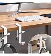 CaLeQi Desk Mount Bag Holder Hook Clamp,On Backpack Hanger Portable Desk Mount Headphones Holder ...