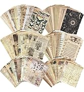 Flartmo 180 Sheets Scrapbook Paper, Large Vintage Junk Journal Decoupage Scrapbooking Bullet Jour...