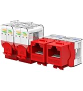 AMPCOM CAT6 Tool-Less RJ45 UTP Keystone Jack, No Punch-Down Tool Required Module Coupler -10 Pack...