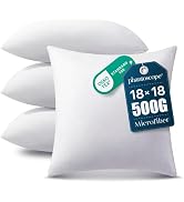 Phantoscope Pillow Inserts, Hypoallergenic 100% Virgin Fiber Square Form Microfiber Throw Pillow ...