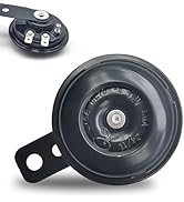 Eratus Motorcycle Horn, 12V Round Super Loud Warning Horn, Iron Waterproof Rust-proof Strong Pene...