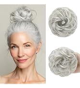 CJL HAIR Small Messy Bun Hair Pieces for Women Thin Hair Synthetic Curly Mini Scrunchies Hairpiec...