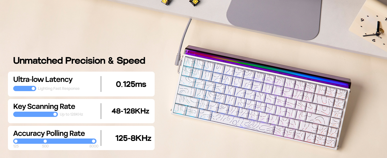 Hall Effect Keyboard with Neon RGB Light Box