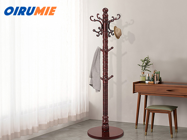 wooden coat rack stand