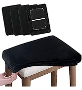 SINOSSO Vanity Stool Covers Set of 4, Super Soft Velvet Stretch Washable Saddle Bar Stool Slipcov...