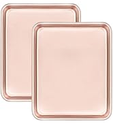 Cyimi 11" x 9" Baking Pans, Cookie Sheets Set of 2, Nonstick Toaster Oven Pan Set for Baking, Hea...