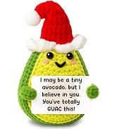 GiftMark Christmas Positive Avocado Emotional Cheer Support Crochet Mini Handmade for Women Men F...