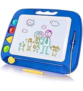 SGILE Magnetic Drawing Board Toy for Kids, Large Doodle Board Writing Painting Sketch Pad, Blue