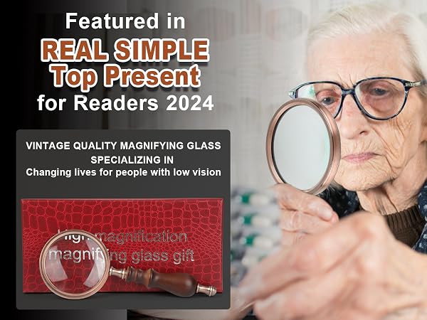 Magnifying Glass with Brass Handle, Handheld Magnifying Glass Lens, Antique Magnifier, Reading, coin