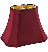 GO&SO Burgundy Lamp Shade Square Cut Corner for Table Lamp and Floor Lamp, 8x14x11 Inch Medium Na...