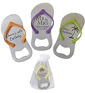 Lot of 3-6-8-12-24 Custom flip flop bottle opener set, personalized party favors, beach customize...