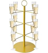 Coomin Champagne Tower Stand for Parties, Metal 12 Glasses Cocktail Tree Stand for Drinks, Drink ...