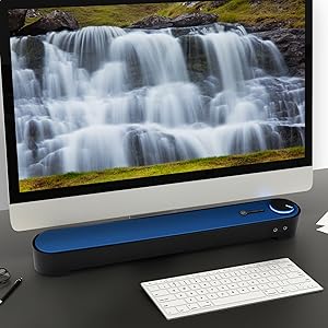 GOgroove SonaVERSE UBR Computer Desktop PC Sound Bar Speaker with Angled Speaker Driver Sound Design