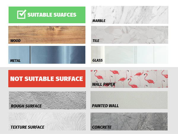 suitable surface for adhesive hooks