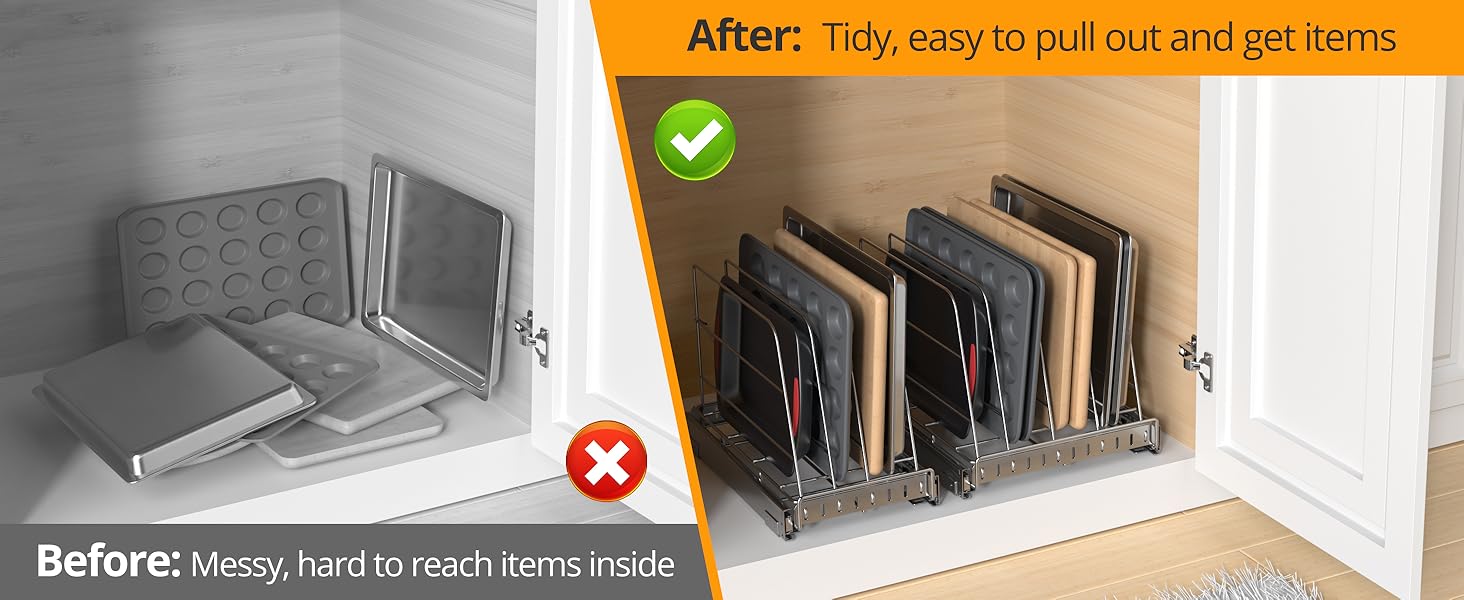 Pull Out Cabinet Organizer for Cutting Board