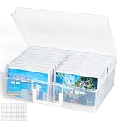 Lifewit 4x6 Photo Storage Box, 18 pcs Inner Photo Case with Lids, Clear Photo Organizers with 1 S...
