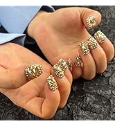 AKA Unicorn Trendy Handmade Press On Nails Short Square Shape,10Pcs Bling Bling Acrylic Fake Nail...
