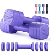 Zempox Adjustable Dumbbell Set of 2, 4 in 1 Free Weights Dumbbells Set for Women, Hand Weights fo...