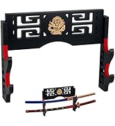 Alyoen Sword Display Katana Wall Mount, 2-Tier Samurai Sword Katana Holder Stand with Velvet Padd...