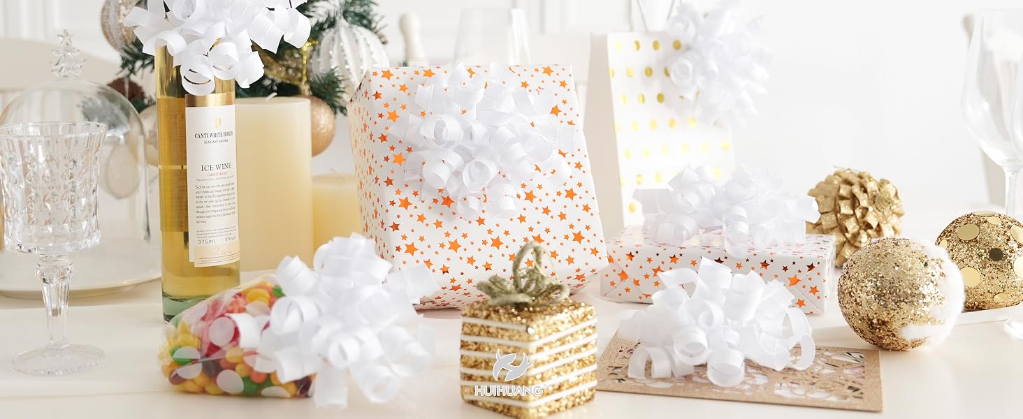 white bows for gifts
