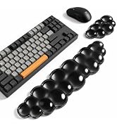Luvzuni Cloud Wrist Rest for Keyboard and Mouse, Black | Clear Gel, Typing Pain Relief, Cute Aest...