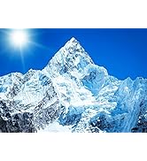 BELECO 7x5ft Fabric Snow Mountains Backdrop - Ice Mountain Peak, Everest, Nepal National Park Alp...
