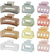 SMKSL 12 Pcs Hair Clips for Women 3 Styles Small Medium Large Claw Clips for Thin Thick Curly Hai...