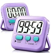 Antonki 2 Pack Digital Timer for Kids Classroom Kitchen Timers for Cooking | With 2*AAA Battery, ...