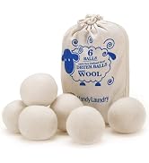 Wool Dryer Balls - Natural Fabric Softener, Reusable, Reduces Clothing Wrinkles and Saves Drying ...
