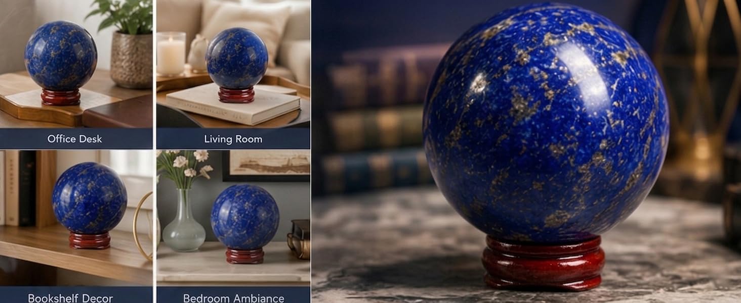 crystal sphere set lapis