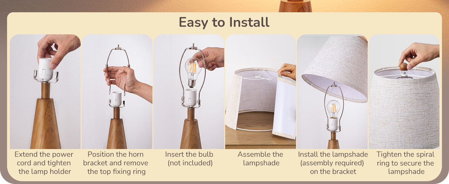 EASY to INSTALL FARMHOUSE BEDSIDE TABLE LAMP