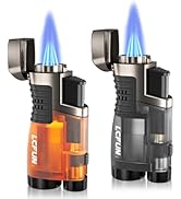 LcFun Torch Lighters 2 Pack Adjustable Triple Concentrated Torch Flame Butane Lighter, Refillable...