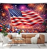 4th of July Banner, Patriotic Party Decorations Backdrop, Independence Day Wall Hanging for Home ...