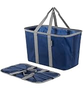 CleverMade EcoBasket Reusable Grocery Tote - Collapsible Storage Shopping Organizer - Heavy Duty ...