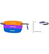 Vepiant Progressive Multifocus No Line Reading Glasses or Full Lens Magnification Reader Blue Lig...