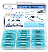 Blue 100 Pcs Heat Shrink Connectors Kit,Heat Shrink Wire Connectors,Waterproof Insulated Mar...