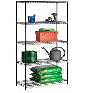 Honey-Can-Do 5-Tier Heavy Duty Adjustable Shelving Unit, 800-lb Per Shelf Metal Storage Rack, Ind...