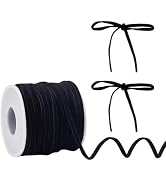 HOBBIESAY 1/8 Inch Black Velvet Ribbon, 50 Yards, Ideal for Multiple Occasions, Crafting, Gift Wr...